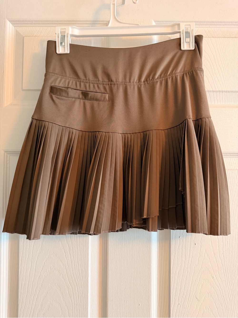 Pleated Mini Skirt in Brown - Sleek A-Line Style